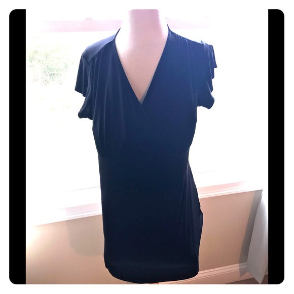 Maternity Short sleeve black blouse - Picture 1 of 8